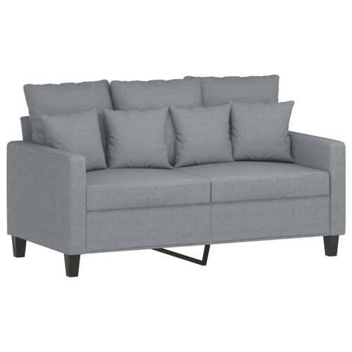 3-dijelni set sofa s jastucima svjetlosivi od tkanine Svjetlosiva s jastučićima i tabureom Cijena