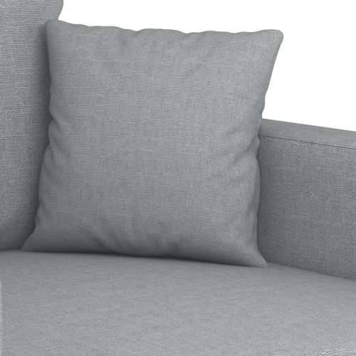 3-dijelni set sofa s jastucima svjetlosivi od tkanine Svjetlosiva s jastučićima i tabureom Cijena