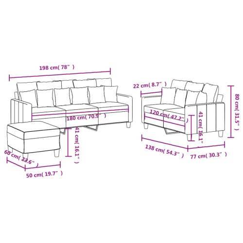 3-dijelni set sofa s jastucima svjetložuti od tkanine - Svjetložuta s jastučićima i tabureom Cijena