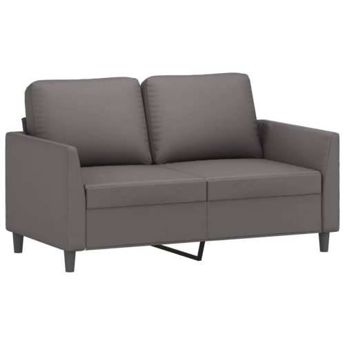 4-dijelni set sofa s jastucima sivi od umjetne kože - Siva s jastučićima i tabureom Cijena