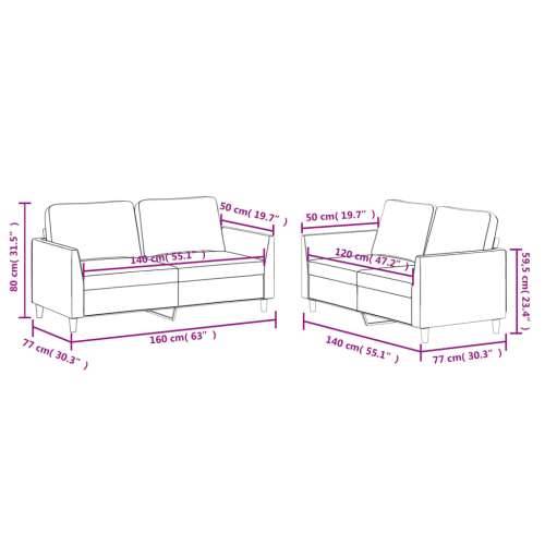 2-dijelni set sofa s jastucima boja vina od umjetne kože - boja crnog vina s jastučićima Cijena