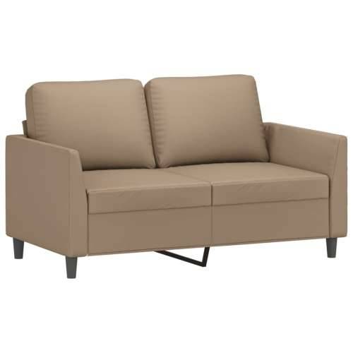2-dijelni set sofa s jastucima boja cappuccina od umjetne kože - Boja cappuccina s jastučićima Cijena
