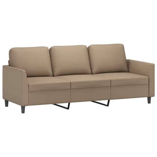 2-dijelni set sofa s jastucima boja cappuccina od umjetne kože - Boja cappuccina s jastučićima Cijena