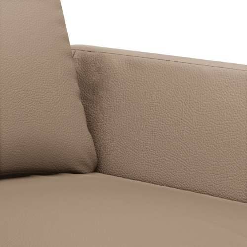 2-dijelni set sofa s jastucima boja cappuccina od umjetne kože - Boja cappuccina s jastučićima Cijena