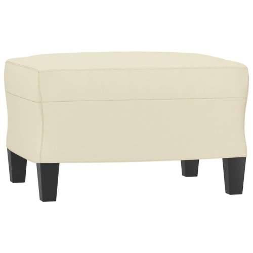 3-dijelni set sofa s jastucima krem od umjetne kože Krema s jastučićima i tabureom Cijena