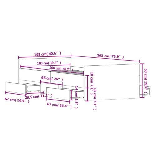 Okvir kreveta s uzglavljem i podnožjem bijeli 100 x 200 cm - Bijela 100 x 200 cm Cijena