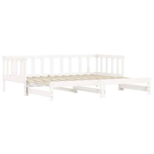 Dnevni krevet na razvlačenje bijeli 90x190 cm masivna borovina - Bijela 90 x 190 cm Cijena