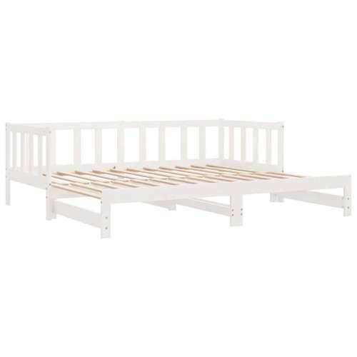 Dnevni krevet na razvlačenje bijeli 90x190 cm masivna borovina - Bijela 90 x 190 cm Cijena