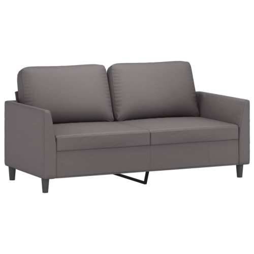 2-dijelni set sofa s jastucima sivi od umjetne kože - Siva s jastučićima Cijena