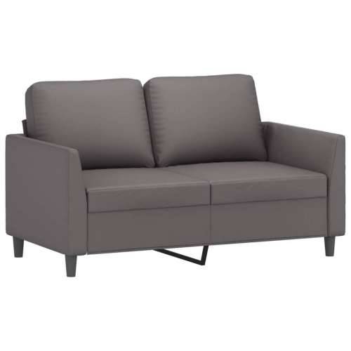 3-dijelni set sofa s jastucima sivi od umjetne kože - Siva s jastučićima i tabureom Cijena