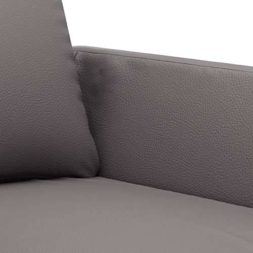 3-dijelni set sofa s jastucima sivi od umjetne kože - Siva s jastučićima i tabureom Cijena