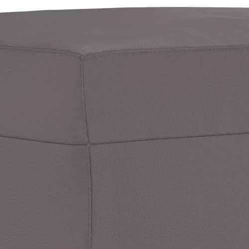 3-dijelni set sofa s jastucima sivi od umjetne kože - Siva s jastučićima i tabureom Cijena