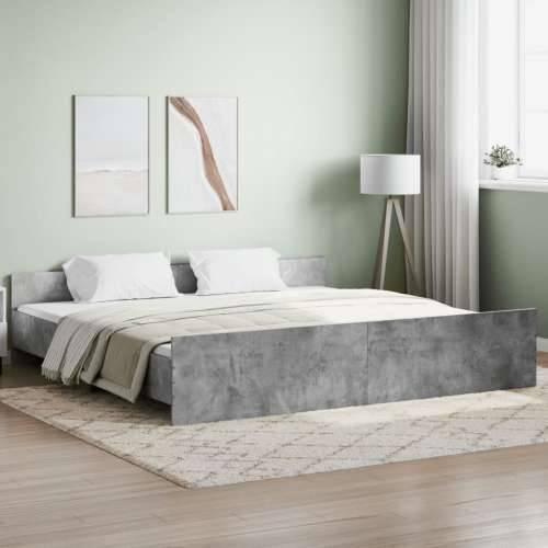 Okvir kreveta s uzglavljem i podnožjem boja betona 200x200 cm - Beton siva 200 x 200 cm Cijena