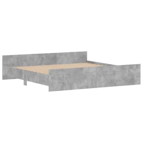 Okvir kreveta s uzglavljem i podnožjem boja betona 200x200 cm - Beton siva 200 x 200 cm Cijena