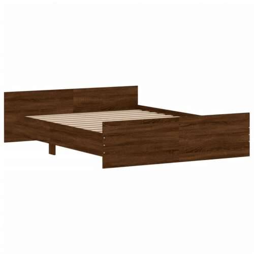 Okvir kreveta s uzglavljem i podnožjem boja hrasta 150x200 cm - Smeđi hrast 150 x 200 cm Cijena