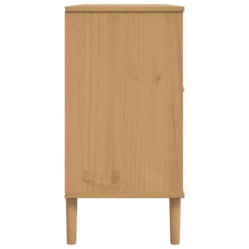 Komoda SENJA smeđa izgled ratana 112x40x80 cm masivna borovina - Smeđa 1 Cijena