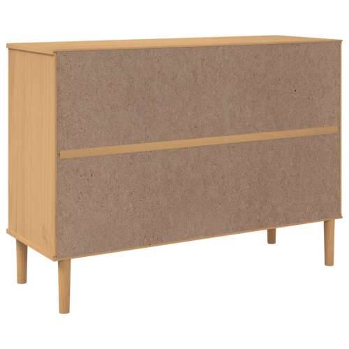 Komoda SENJA smeđa izgled ratana 112x40x80 cm masivna borovina - Smeđa 1 Cijena