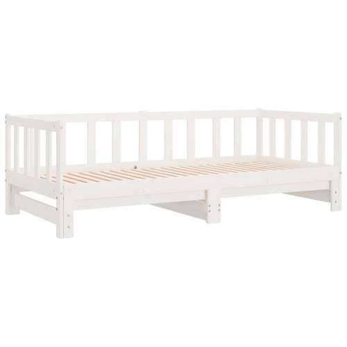 Dnevni krevet na razvlačenje bijeli 80x200 cm masivna borovina - Bijela 80 x 200 cm Cijena