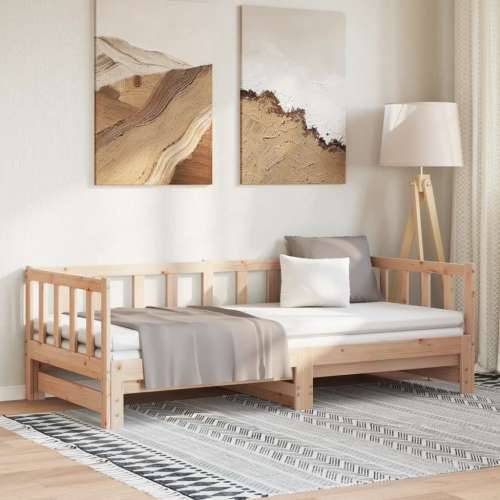 Dnevni krevet na razvlačenje 90 x 190 cm od masivne borovine - Prirodna 90 x 190 cm Cijena