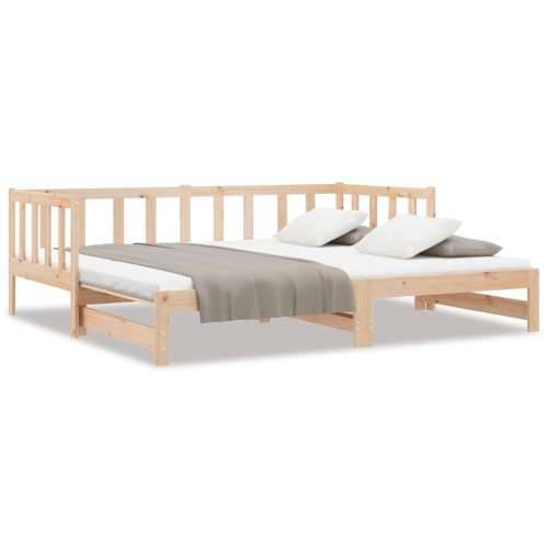Dnevni krevet na razvlačenje 90 x 190 cm od masivne borovine - Prirodna 90 x 190 cm Cijena