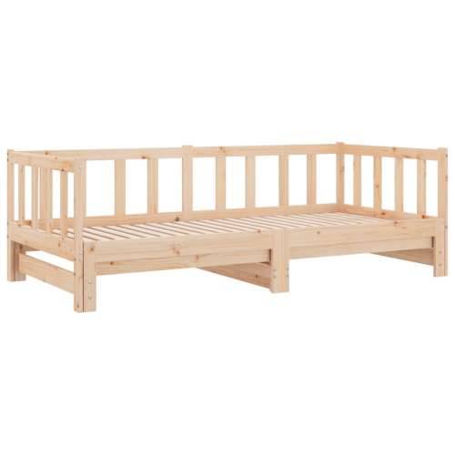 Dnevni krevet na razvlačenje 90 x 190 cm od masivne borovine - Prirodna 90 x 190 cm Cijena