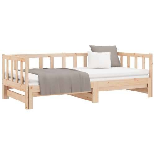 Dnevni krevet na razvlačenje 90 x 190 cm od masivne borovine - Prirodna 90 x 190 cm Cijena