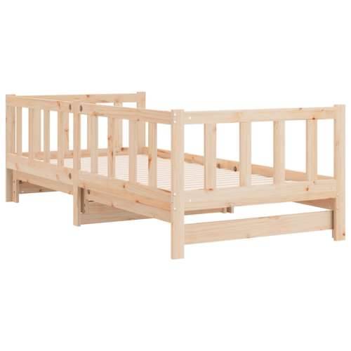 Dnevni krevet na razvlačenje 90 x 190 cm od masivne borovine - Prirodna 90 x 190 cm Cijena