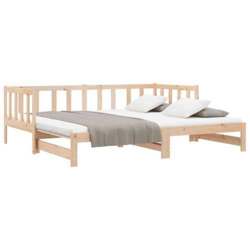 Dnevni krevet na razvlačenje 90 x 190 cm od masivne borovine - Prirodna 90 x 190 cm Cijena