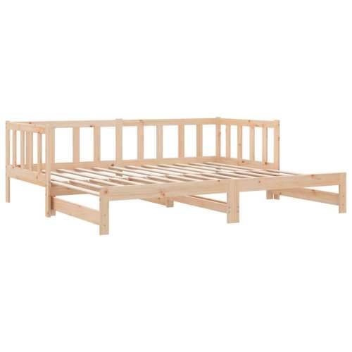 Dnevni krevet na razvlačenje 90 x 190 cm od masivne borovine - Prirodna 90 x 190 cm Cijena