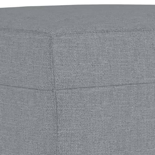 3-dijelni set sofa s jastucima svjetlosivi od tkanine - Svjetlosiva s jastučićima i tabureom Cijena