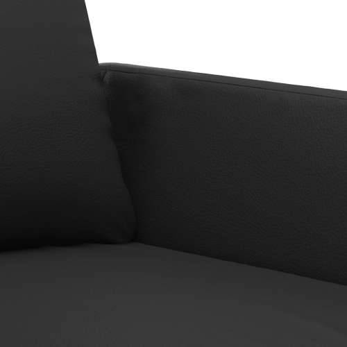 3-dijelni set sofa s jastucima crni od umjetne kože - Crna s jastučićima Cijena