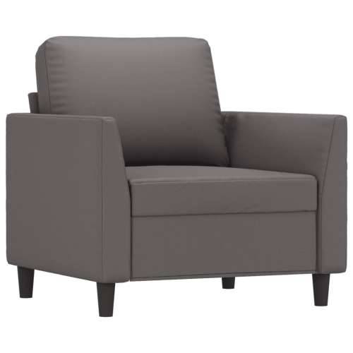3-dijelni set sofa s jastucima sivi od umjetne kože - Siva s jastučićima Cijena