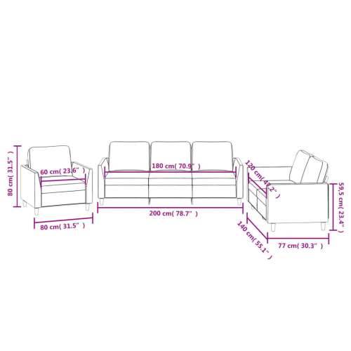 3-dijelni set sofa s jastucima sivi od umjetne kože - Siva s jastučićima Cijena