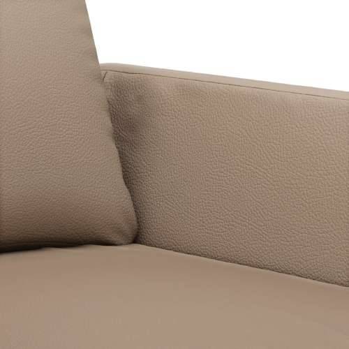 2-dijelni set sofa s jastucima boja cappuccina od umjetne kože - Boja cappuccina s jastučićima Cijena