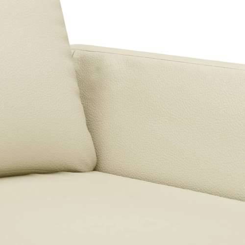 2-dijelni set sofa s jastucima krem od umjetne kože - Krema s jastučićima Cijena