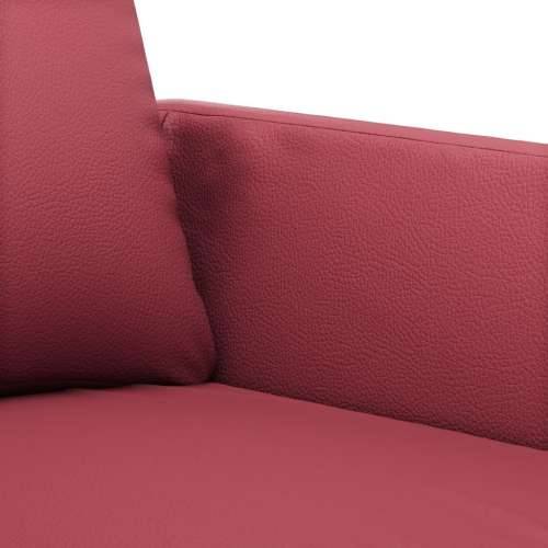 2-dijelni set sofa s jastucima boja vina od umjetne kože boja crnog vina s jastučićima Cijena