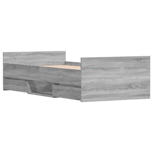 Okvir kreveta s uzglavljem i podnožjem boja hrasta 90 x 200 cm - Sivi hrast sonoma 90 x 200 cm Cijena
