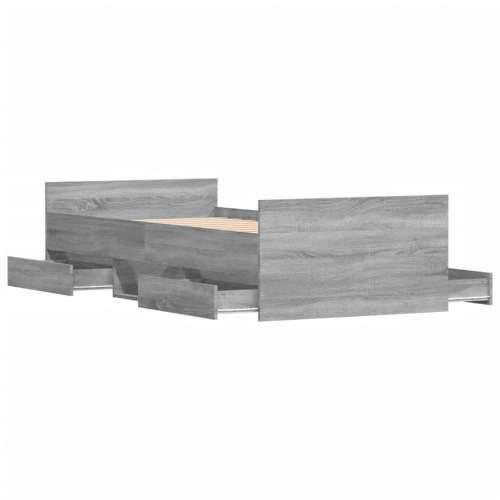 Okvir kreveta s uzglavljem i podnožjem boja hrasta 90 x 200 cm - Sivi hrast sonoma 90 x 200 cm Cijena