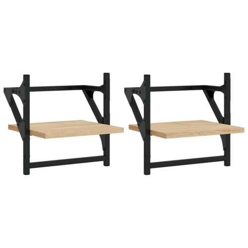 Zidne police s prečkama 2 kom boja hrasta sonome 30x25x30 cm - sonoma hrast 30 x 25 x 30 cm 2 1 Cijena