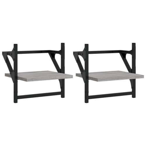 Zidne police s prečkama 2 kom boja hrasta sonome 30x25x30 cm - Sivi hrast sonoma 30 x 25 x 30 cm 2 1 Cijena