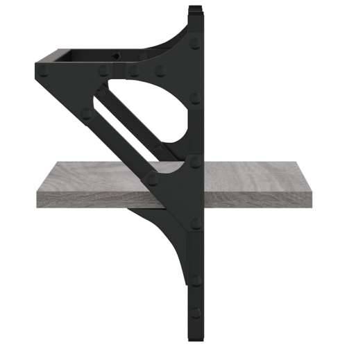 Zidne police s prečkama 2 kom boja hrasta sonome 30x25x30 cm - Sivi hrast sonoma 30 x 25 x 30 cm 2 1 Cijena