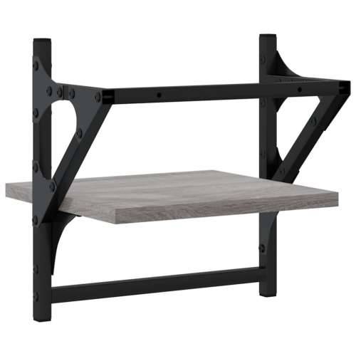 Zidne police s prečkama 2 kom boja hrasta sonome 30x25x30 cm - Sivi hrast sonoma 30 x 25 x 30 cm 2 1 Cijena