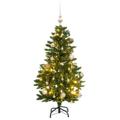 Umjetno božićno drvce 150 LED sa šarkama i kuglicama 120 cm