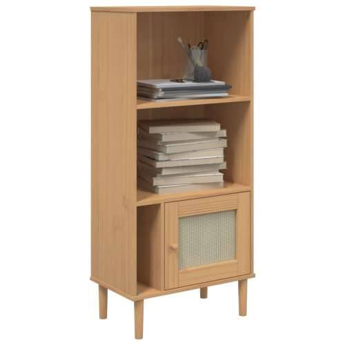 Regal za knjige SENJA izgled ratana smeđi 60x35x130 cm borovina - Smeđa 1 Cijena