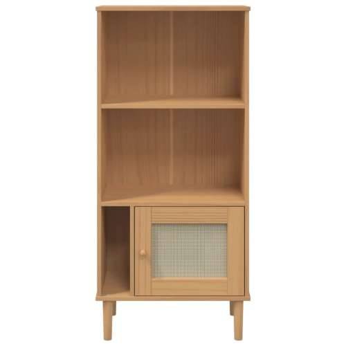 Regal za knjige SENJA izgled ratana smeđi 60x35x130 cm borovina - Smeđa 1 Cijena