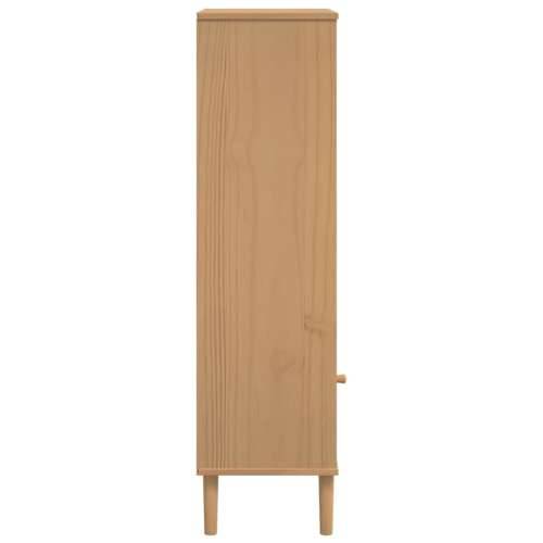 Regal za knjige SENJA izgled ratana smeđi 60x35x130 cm borovina - Smeđa 1 Cijena