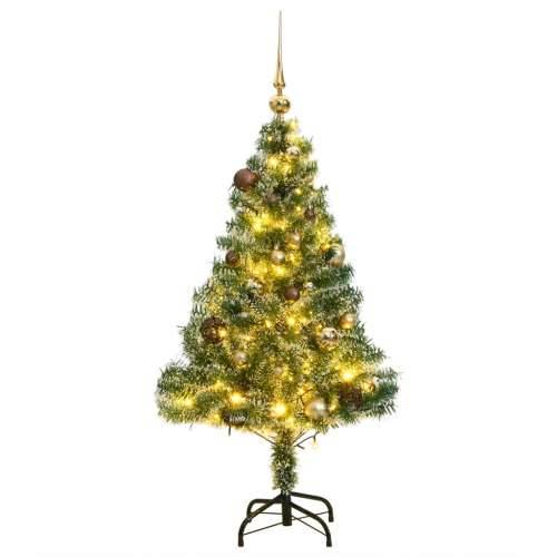 Umjetno božićno drvce 150 LED s kuglicama i snijegom 120 cm Cijena