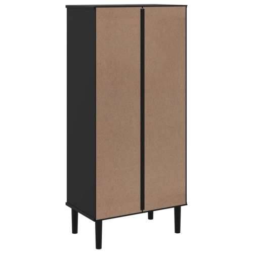 Regal za knjige SENJA izgled ratana crni 60x35x130 cm borovina - Crna 1 Cijena