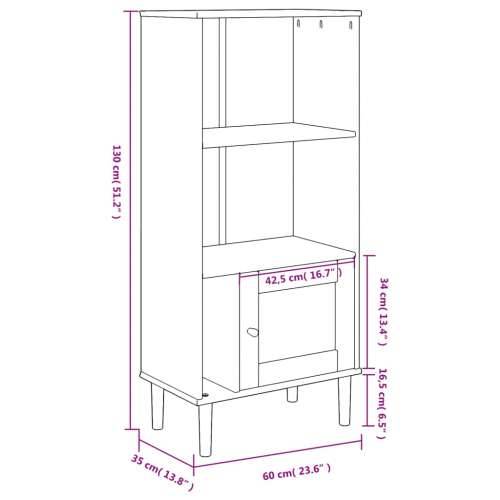 Regal za knjige SENJA izgled ratana crni 60x35x130 cm borovina - Crna 1 Cijena