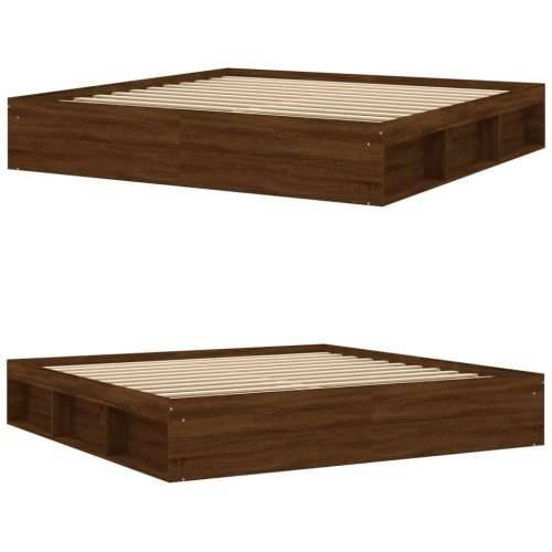 Okvir za krevet smeđi hrast 200 x 200 cm - Smeđi hrast 200 x 200 cm Cijena